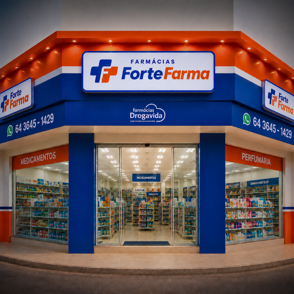 Fachada da Farmácias ForteFarma Drogavida em Acreúna